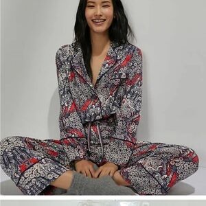 Anthropologie Florence Balducci Menagerie 2 Piece Pajama Set. Pants L, top M.